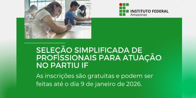Seleção simplificada de profissionais para atuação no Partiu IF