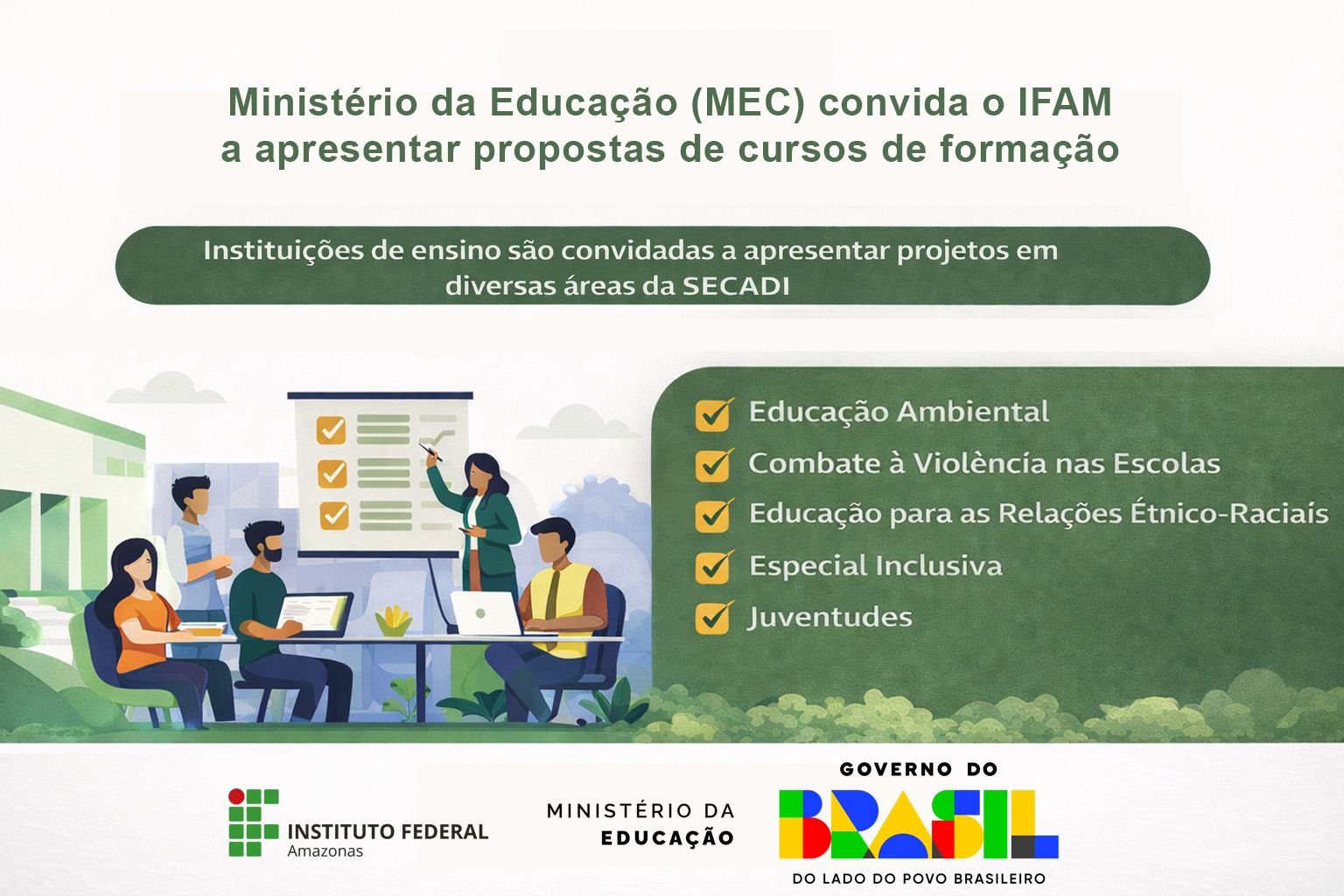 IFAM é convidado pelo MEC a apresentar propostas de cursos de formação para 2026