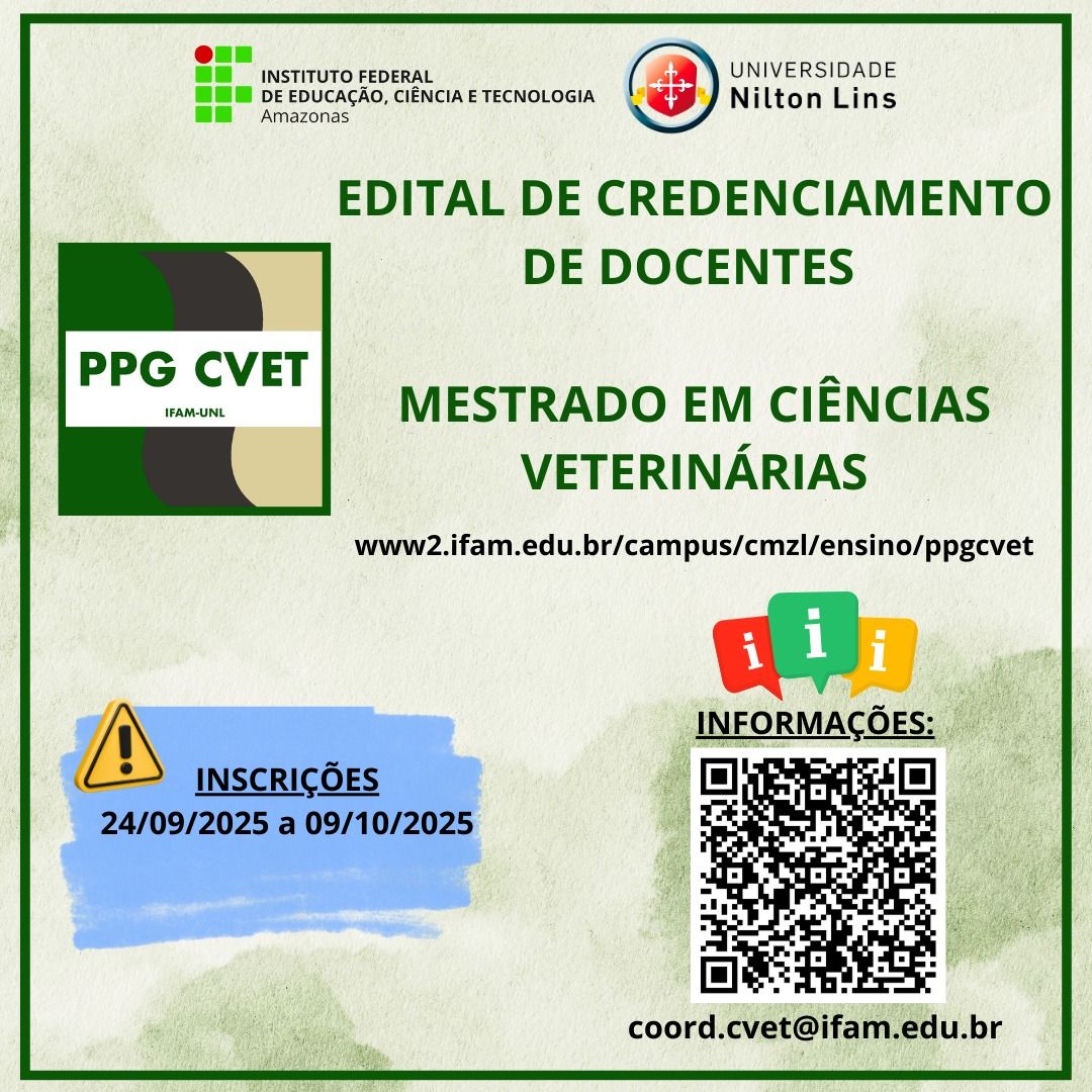 EDITAL No 01/2025 - CREDENCIAMENTO DE DOCENTES PERMANENTES - PPGCVET