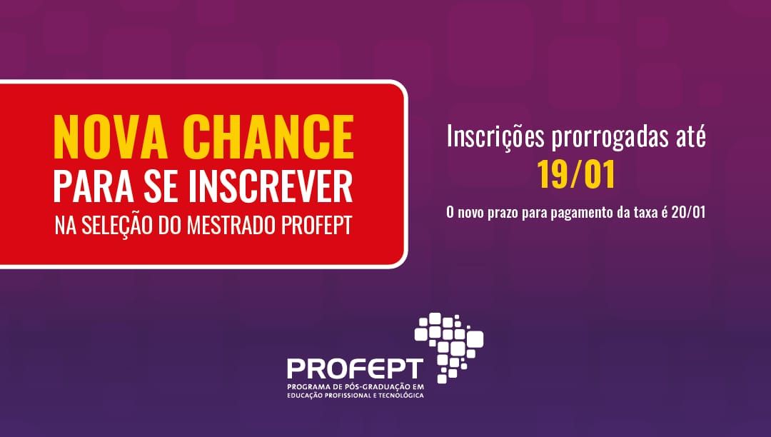 Processo Seletivo do Curso de Mestrado Profissional em Educação Profissional e Tecnológica em rede nacional - Turma 2026